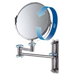 Ficha técnica e caractérísticas do produto Espelho de Aumento Articulado Dupla Face de Parede Banheiro - Mor