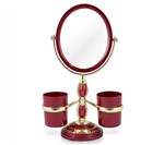 Ficha técnica e caractérísticas do produto Espelho de Bancada C/ Suportes Laterais Vermelho - Jaki Design