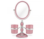 Ficha técnica e caractérísticas do produto Espelho de Bancada C/ Suportes Laterais Rosa Ps - Jacki Design
