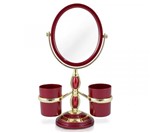 Ficha técnica e caractérísticas do produto Espelho de Bancada C/ Suportes Laterais Vermelho - Jacki Design