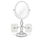 Ficha técnica e caractérísticas do produto Espelho de Bancada com Suportes Laterais ESPELHO - Branco - Jacki Design