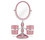 Ficha técnica e caractérísticas do produto Espelho de Bancada com Suportes Laterais ESPELHO - Rosa - Jacki Design