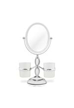 Ficha técnica e caractérísticas do produto Espelho de Bancada com Suportes Laterais Jacki Design Espelho Branco