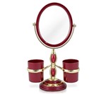 Ficha técnica e caractérísticas do produto Espelho de Bancada com Suportes Laterais Jacki Design - Vermelho