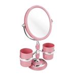 Ficha técnica e caractérísticas do produto Espelho de Bancada com Suportes Laterais rosa