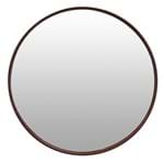 Espelho de Banheiro Redondo 45x45cm Madeira Tunes Mogno Formacril