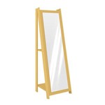 Espelho de Chão com 2 Prateleiras Retrô 161cmx50cm Movelbento Amarelo