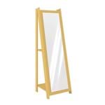 Ficha técnica e caractérísticas do produto Espelho de Chão com 2 Prateleiras Retrô 161cmx50cm Movelbento Amarelo
