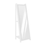 Ficha técnica e caractérísticas do produto Espelho de Chão com 2 Prateleiras Retrô 161cmx50cm Movelbento Branco