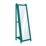 Ficha técnica e caractérísticas do produto Espelho de Chão com 2 Prateleiras Retrô 161cmx50cm Movelbento Turquesa
