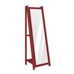 Ficha técnica e caractérísticas do produto Espelho de Chão com 2 Prateleiras Retrô 161cmx50cm Movelbento Vermelho
