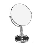 Ficha técnica e caractérísticas do produto Espelho de Mesa com Ampliação 5x Dupla Face Luxo Giratorio para Maquiagem Banheiro e Depilação