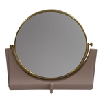 Ficha técnica e caractérísticas do produto Espelho De Resina E Metal Dourado 25cm X 7cm X 24cm