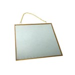 Ficha técnica e caractérísticas do produto Espelho Metal Quadrado Dourado 17 Cm