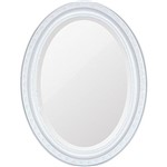 Ficha técnica e caractérísticas do produto Espelho Oval Bisotê 26409 (25x37cm) Branco Puro - Ornamental Design