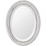 Ficha técnica e caractérísticas do produto Espelho Oval Bisotê 26414 (25x37cm) Branco Provençal - Ornamental Design
