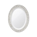 Ficha técnica e caractérísticas do produto Espelho Oval Bisotê Branco Provençal - G