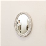 Ficha técnica e caractérísticas do produto Espelho Oval Ornamental Classic 37cmx25cm Santa Luzia Branco Provençal
