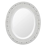 Ficha técnica e caractérísticas do produto Espelho Oval Ornamental Classic Santa Luzia 50cmx41cm Branco Provençal