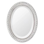 Ficha técnica e caractérísticas do produto Espelho Oval Ornamental Classic Santa Luzia 37cmx25cm Branco Provençal