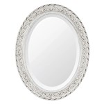 Ficha técnica e caractérísticas do produto Espelho Oval Ornamental Classic Santa Luzia 85cmx66cm Branco Provençal