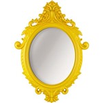 Ficha técnica e caractérísticas do produto Espelho Oval Rococó 4473 72x52cm Moldura Sintética Amarelo - Mart