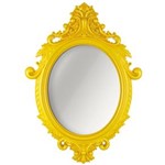 Ficha técnica e caractérísticas do produto Espelho Oval Rococó Amarelo - 54 X 40 CM