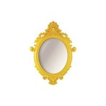 Ficha técnica e caractérísticas do produto Espelho Oval Rococó Amarelo 38x55cm Mart 5033