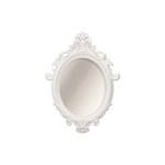 Ficha técnica e caractérísticas do produto Espelho Oval Rococó Branco 52x72cm Mart 5028