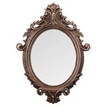 Espelho Oval Rococó Grande com Moldura Cobre - 72,5x52,5 Cm