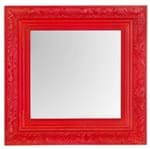 Espelho Quadrado Provençal com Moldura Vermelha 25x25cm