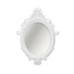 Ficha técnica e caractérísticas do produto Espelho Redondo de Parede Provençal Rococo Mart Collection 72,5cmx52,5cm Branco