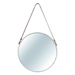 Ficha técnica e caractérísticas do produto Espelho Redondo Decorativo Metal 55,5cmx40,5cm Mart Collection Off White