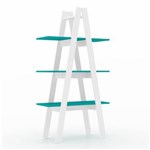 Ficha técnica e caractérísticas do produto Estante Escada com 3 Prateleiras - AZUL TURQUESA