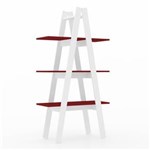 Ficha técnica e caractérísticas do produto Estante Escada com 3 Prateleiras - Branco/Vermelho