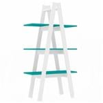 Ficha técnica e caractérísticas do produto Estante Escada com 3 Prateleiras RT3047 - Movelbento - Branco / Turquesa