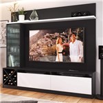 Estante Home para TV Até 50 Polegadas 1 Porta de Vidro Sorrento Quiditá Preto/Branco