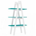 Ficha técnica e caractérísticas do produto Estante Rt3047 Escada - Movelbento Branco/Turquesa