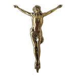Ficha técnica e caractérísticas do produto Estátua Cristo (jesus) Alumínio Fundido Pintura Ouro Velho