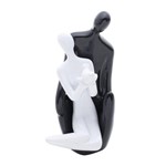 Ficha técnica e caractérísticas do produto Estatueta Figurino Casal Sentados de Cerâmica 23,5cm Rojemac Preto/Branco