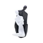 Ficha técnica e caractérísticas do produto Estatueta Figurino de Casal Sentados 235Cm Black And White de Cerâmica - F9-2038 - Preto