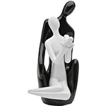 Ficha técnica e caractérísticas do produto Estatueta Figurino de Casal Sentados Cerâmica Preta/Branca 23,5cm - Prestige
