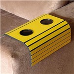 Ficha técnica e caractérísticas do produto Esteira Bandeja para Sofá com Porta Copos Amarelo - Tudo de Casa