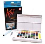 Ficha técnica e caractérísticas do produto Estojo de Aquarela Koi Water Colors Portátil com Pincel Auto Umedecido - 48 Cores