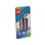 Ficha técnica e caractérísticas do produto Estojo metálico de Lápis de Cor Tris Mega Soft Color 12 cores