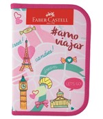 Ficha técnica e caractérísticas do produto Estojo Nylon Faber Castell Lets Go Rosa
