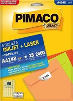 Ficha técnica e caractérísticas do produto Etiqueta A4 InkJet/Laser A4248 Pimaco