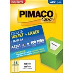Ficha técnica e caractérísticas do produto Etiqueta A4361 46,5x63,5mm Ink-Jet/Laser Pimaco 100 Folhas