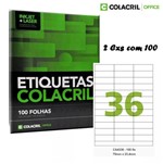 Ficha técnica e caractérísticas do produto Etiqueta Adesiva A4 CA4336 70X23,4 Colacril 200 Fls