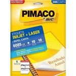 Ficha técnica e caractérísticas do produto Etiqueta Carta Pimaco 6085 Ink-jet Laser 279,4x215,9 Cx 10 Un